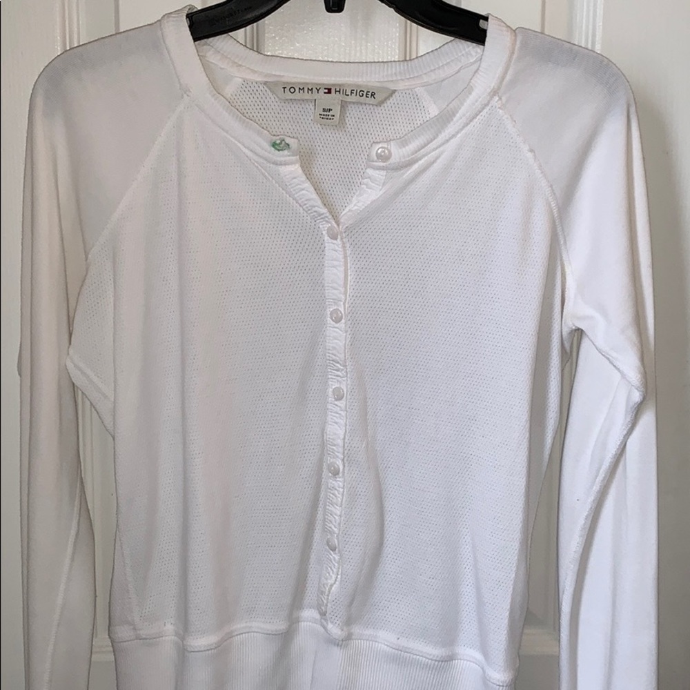 Vintage Tommy Hilfiger Button Up White Sweater